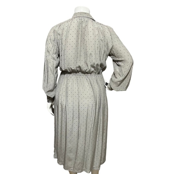 SOLD🌟Georges Rech Vintage Diamond Print Grey Purple Dress Sz-XL - Picture 3 of 12